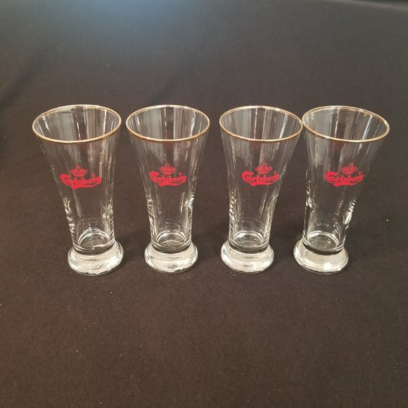 Carlsberg Dining Vintage Carlsberg Beer Glasses Set Of 4 62 Tall